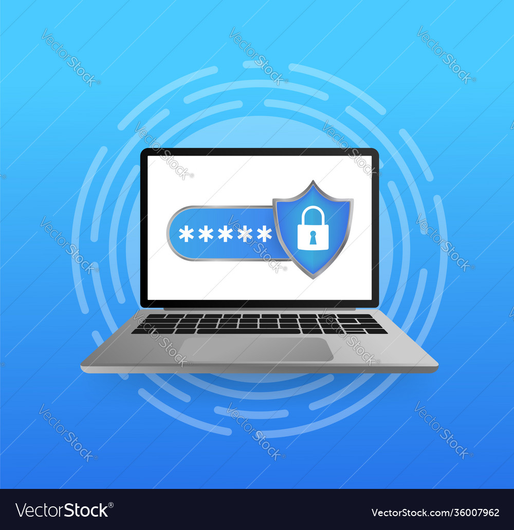 Password secure flat vector image Password secure flat