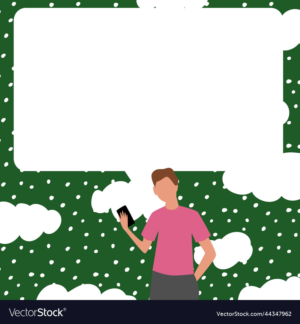 Presenter with conversation bubble showing new Vector Image Presenter with conversation bubble showing new