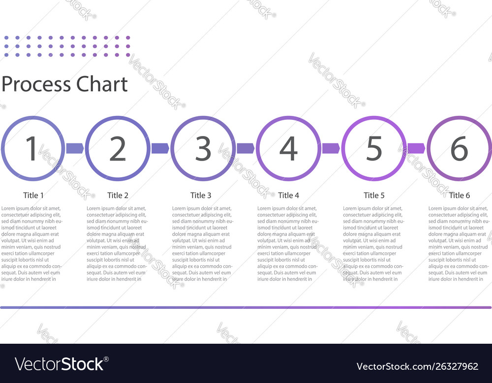 Process chart template with six steps