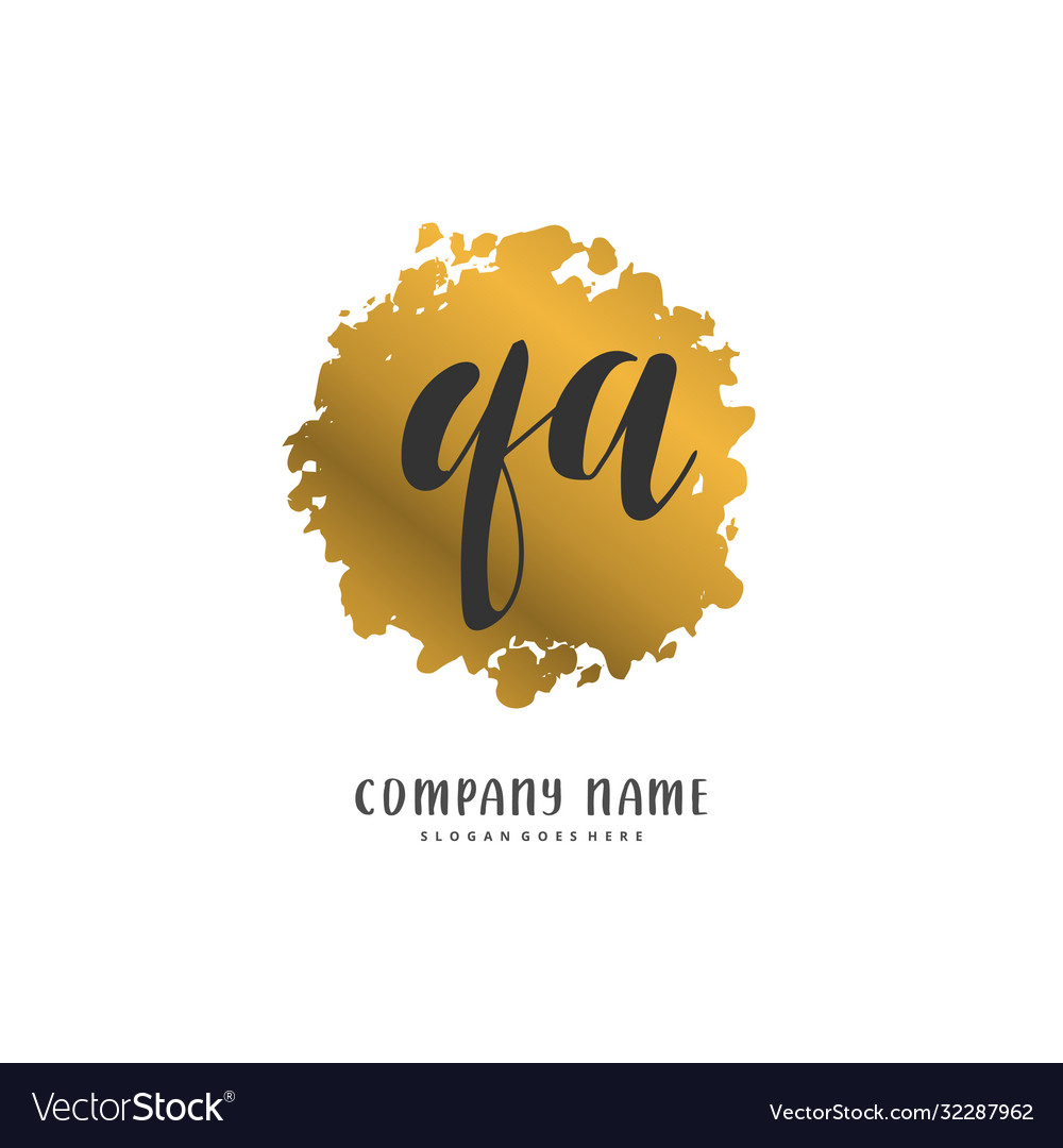 Q a qa anfängliches Handschrift- und Unterschriftslogo vector image Q a qa anfängliches Handschrift- und Unterschriftslogo