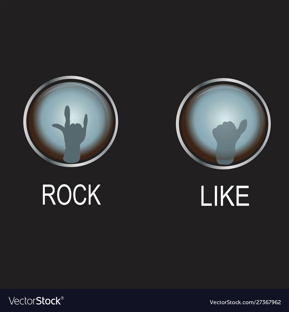 Rock and like web button icon template