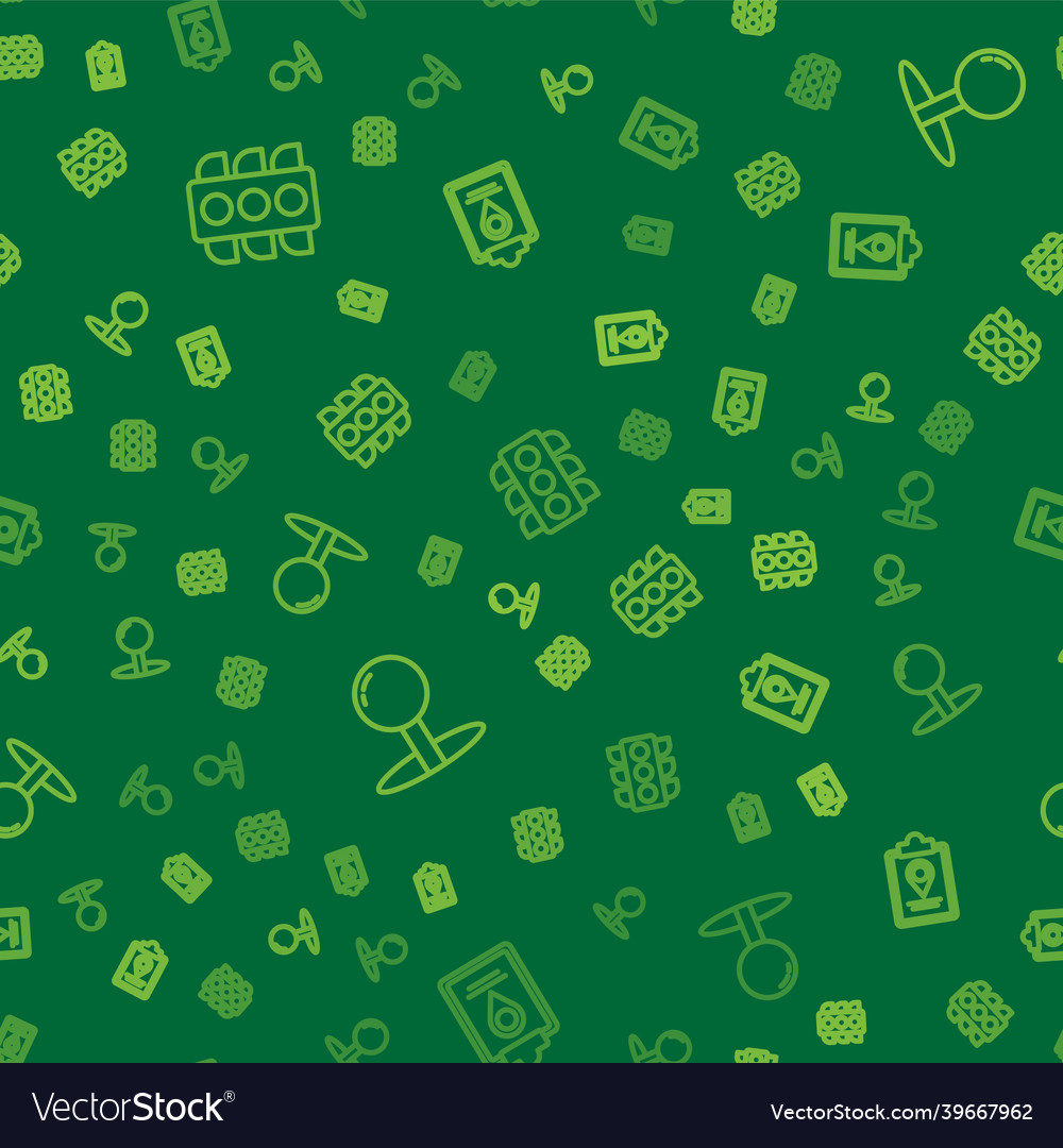 Set line traffic light push pin and folded map Vector Image Set line traffic light push pin and folded map