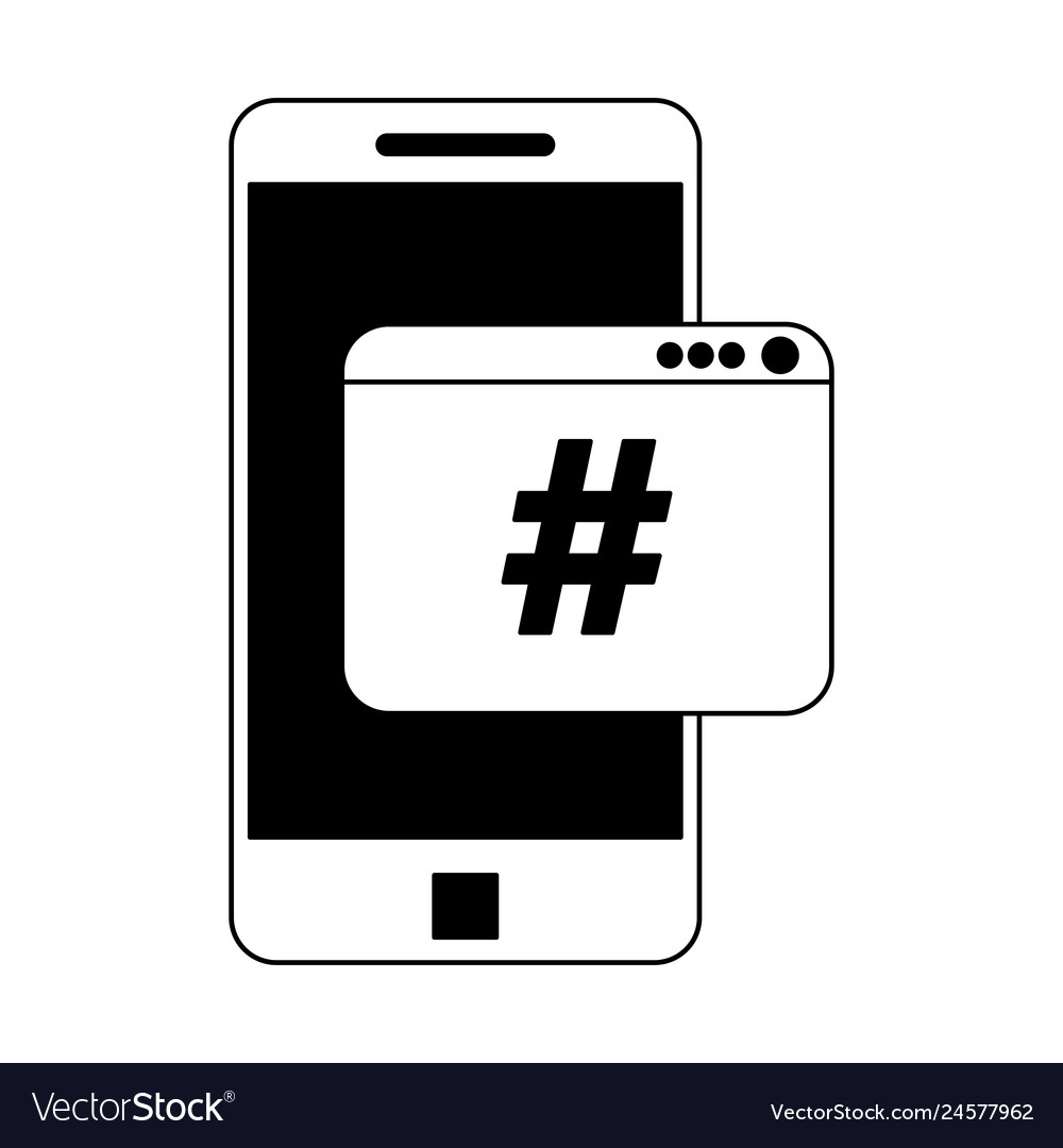 Smartphone programming code symbol in black vector image Smartphone programming code symbol in black