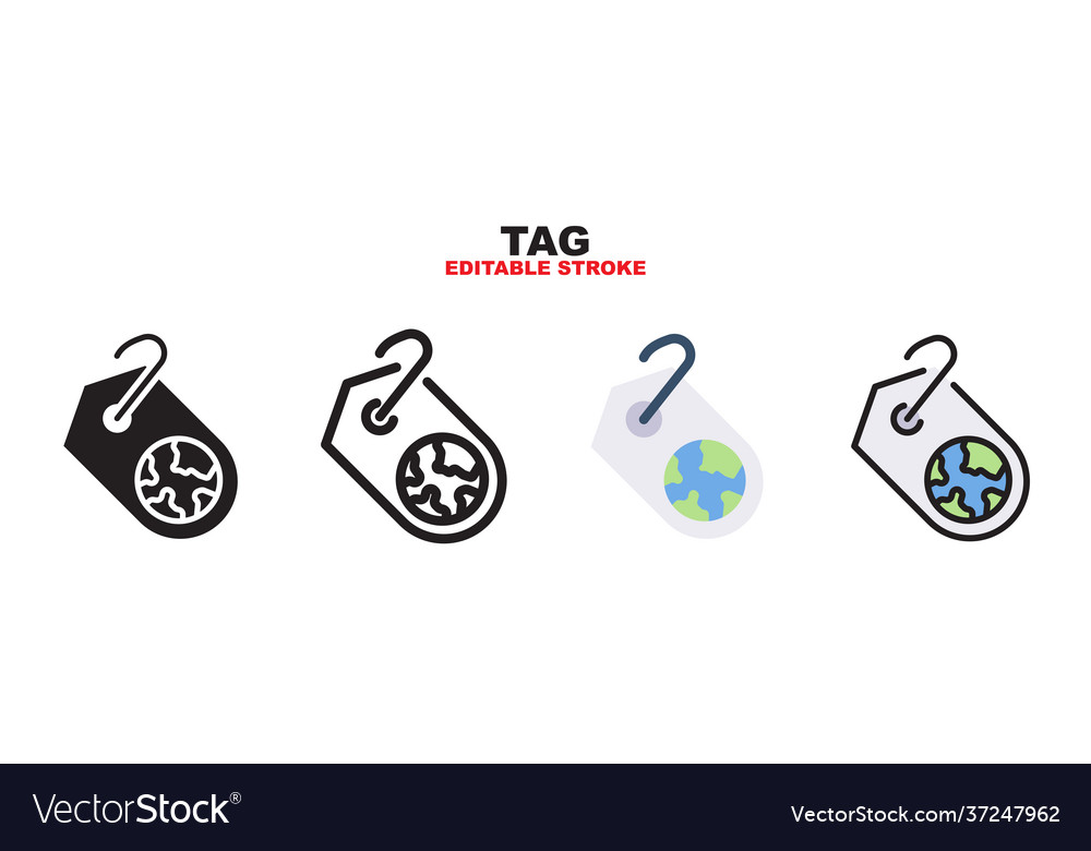 Tag icon set with different styles vector image Tag icon set with different styles