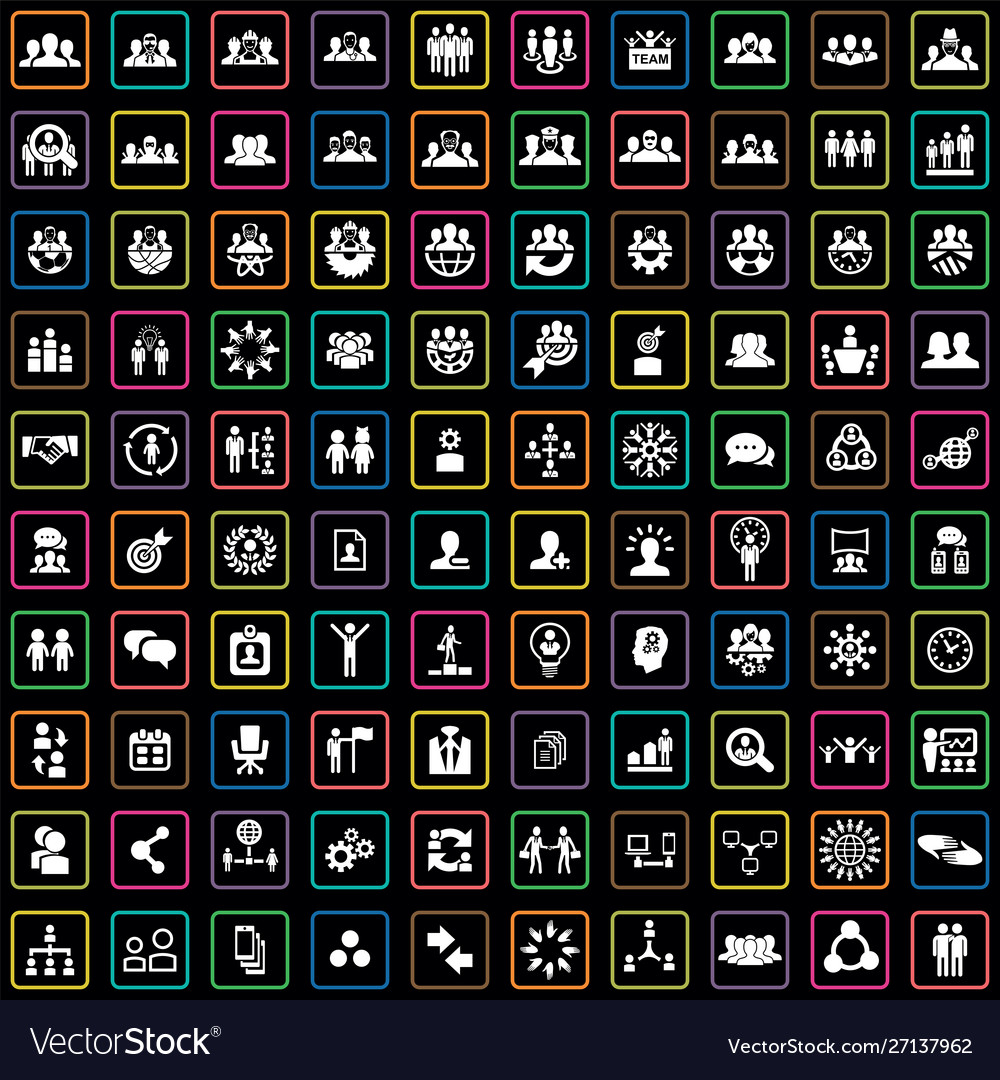 Teamwork 100 icons universal set for web and ui