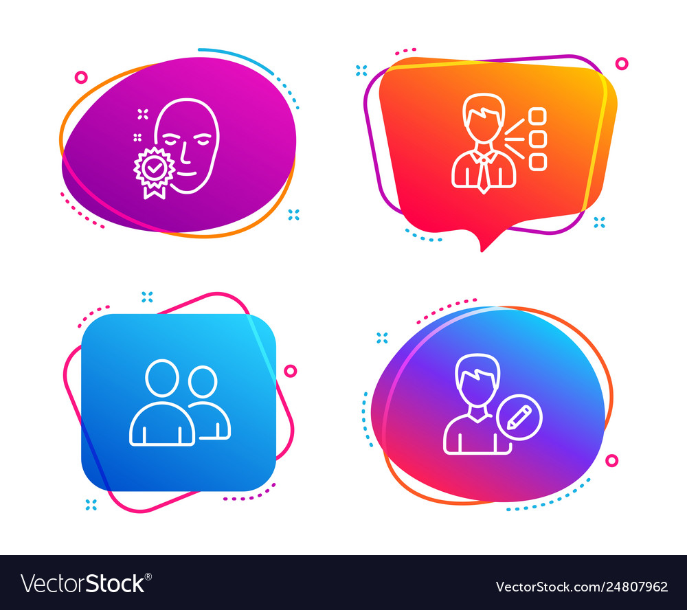 Third party face verified and users icons set