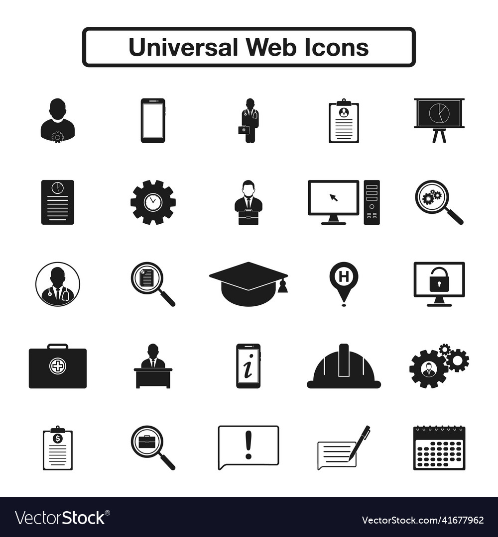 Universal web icon set flat style eps