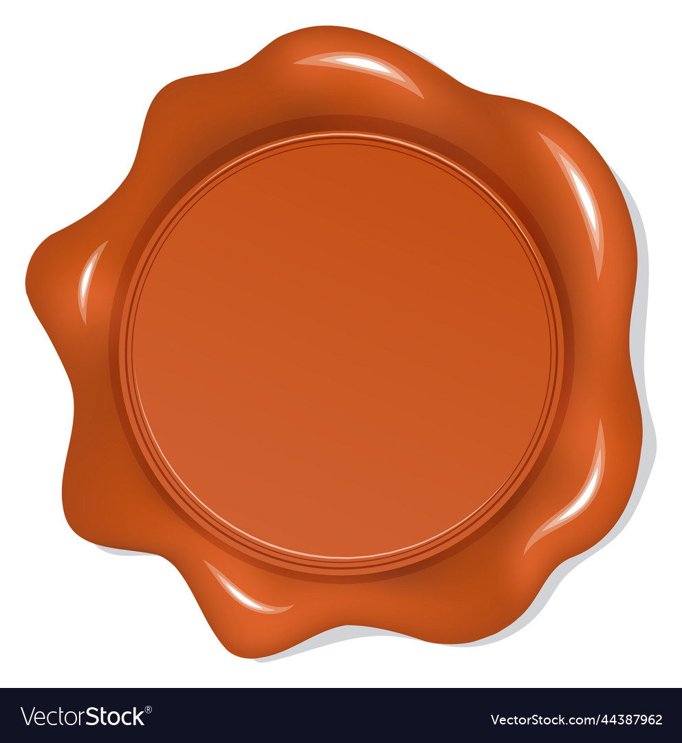 Wax stamp mockup round postal vintage seal Vector Image