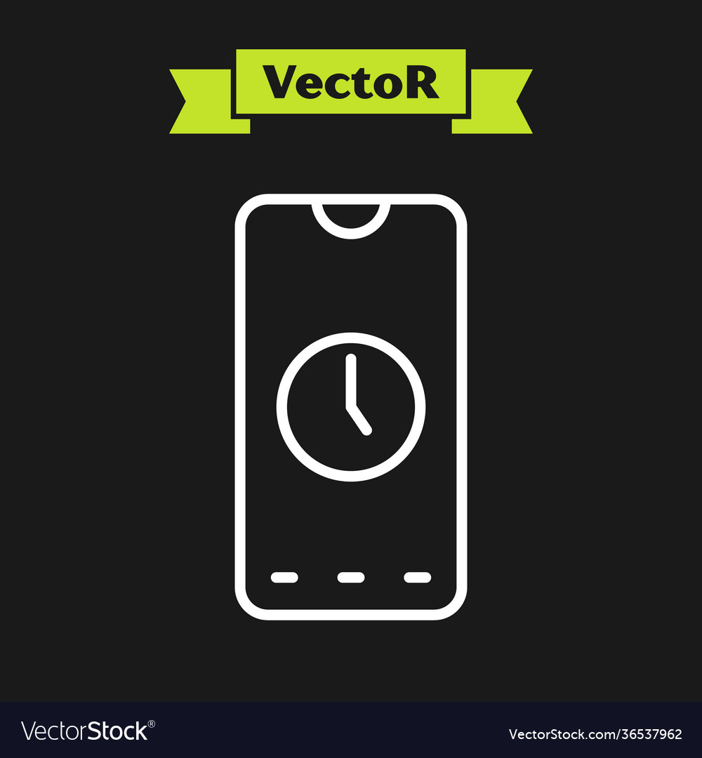 White line alarm clock app smartphone interface Vector Image White line alarm clock app smartphone interface
