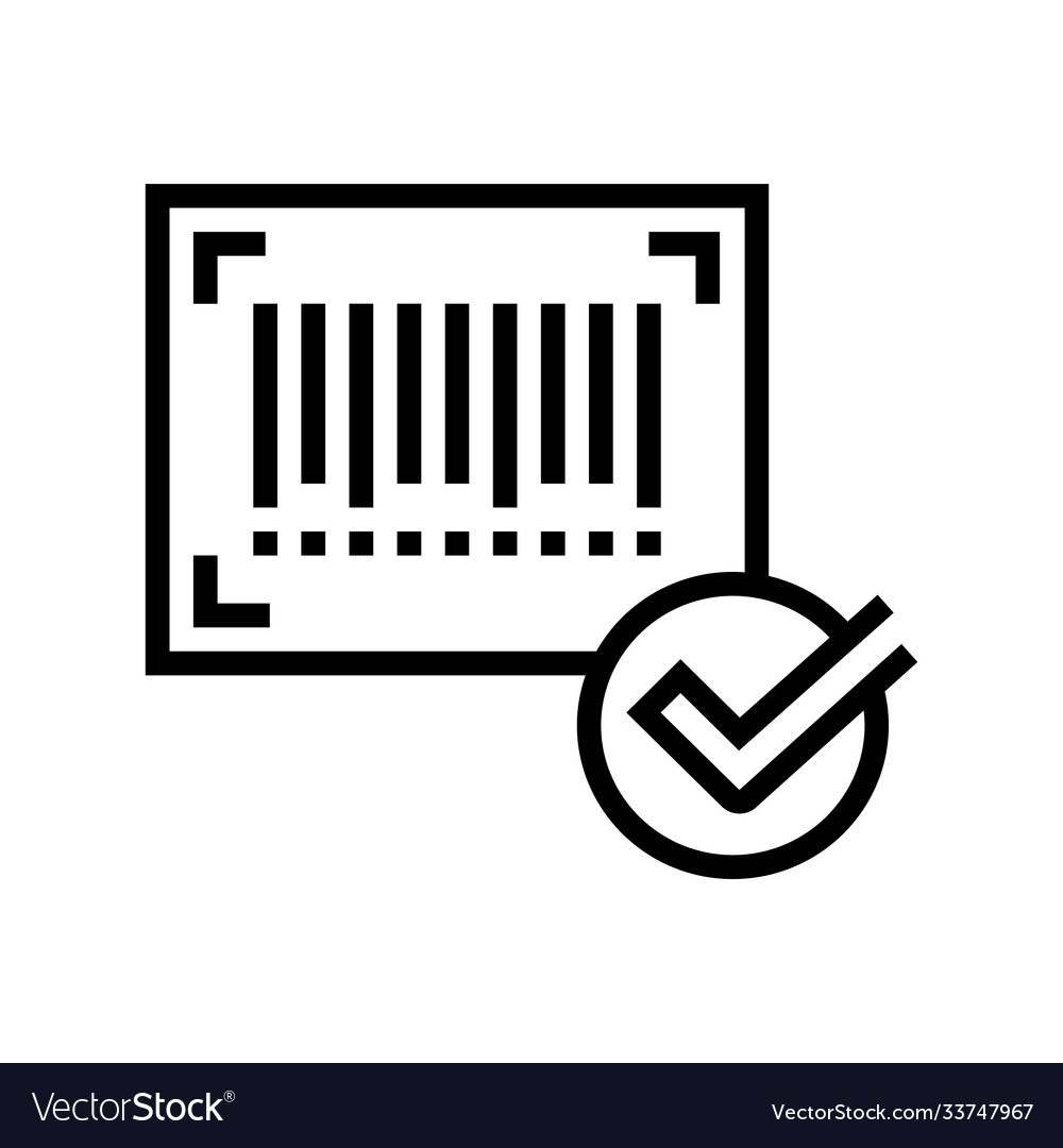 Approved qr code line icon isolated