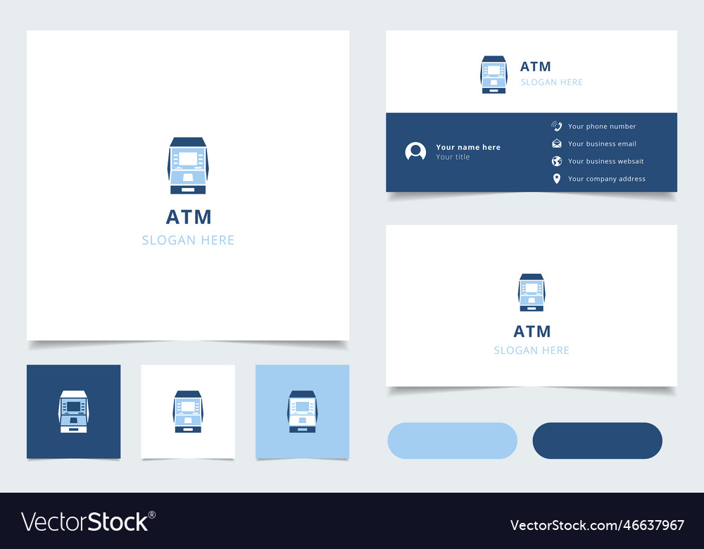 Atm logo design with editable slogan branding