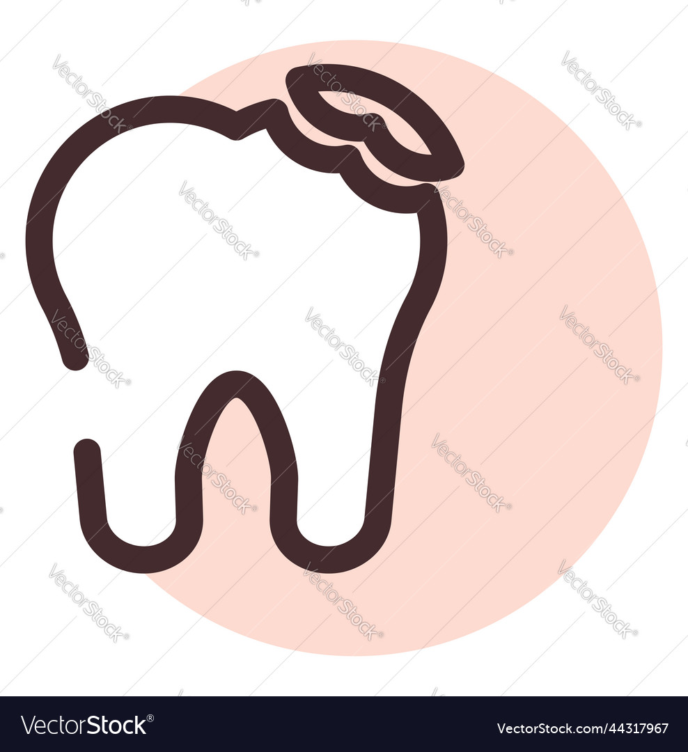 Broken tooth on a white background