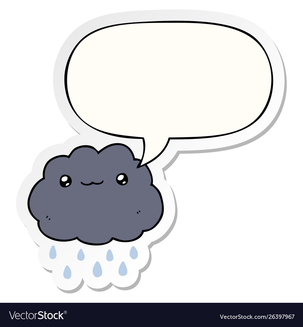 Cartoon cloud and speech bubble sticker Royalty Free Vector