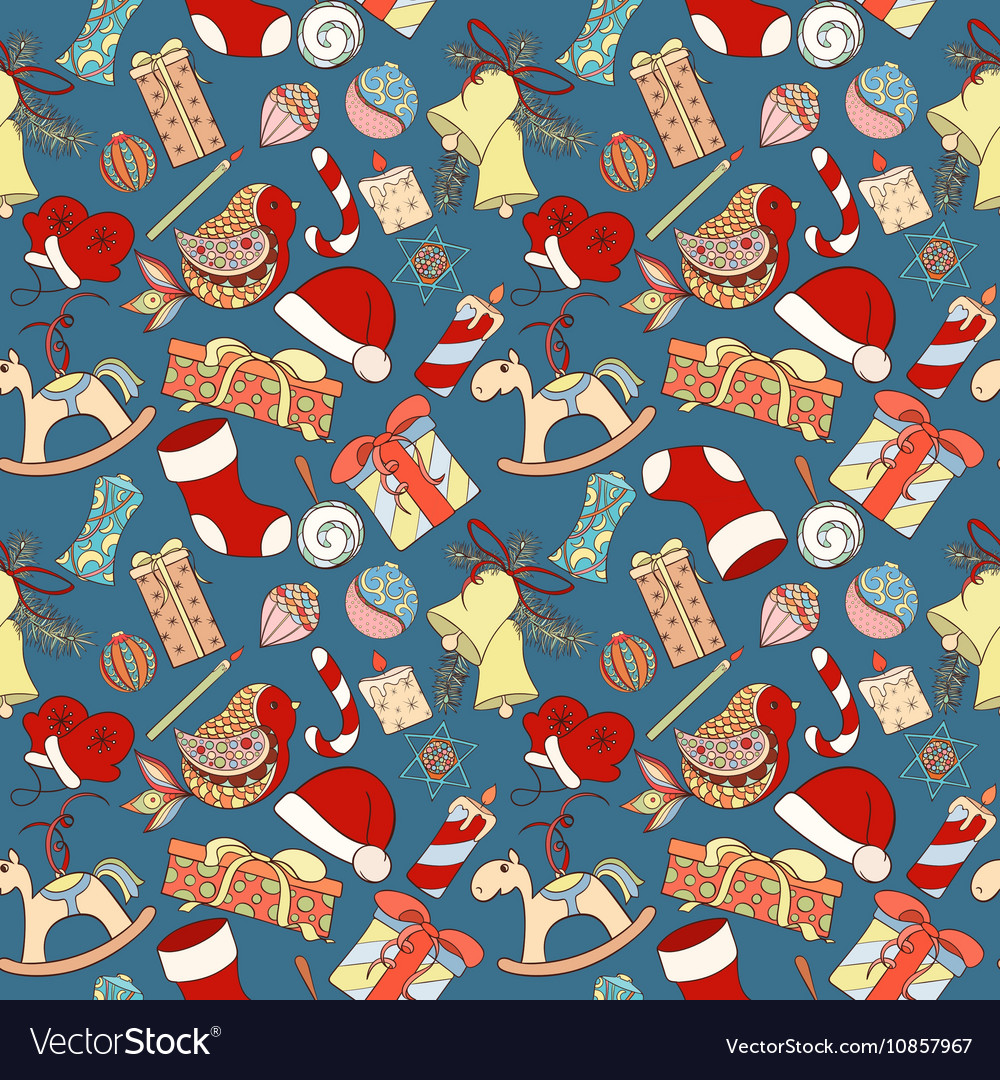 Christmas and new year seamless pattern