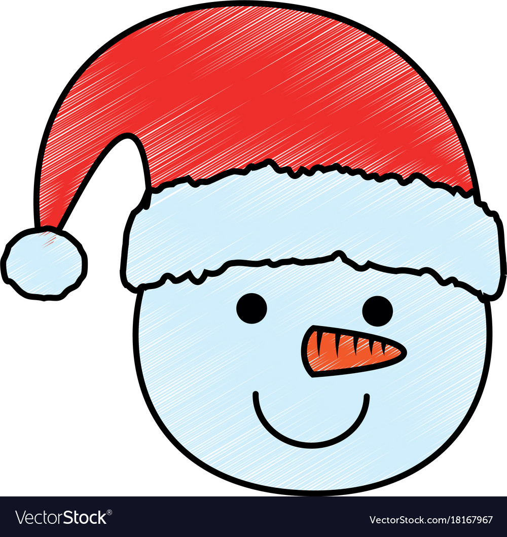 cute snowman head character icon royalty free vector image