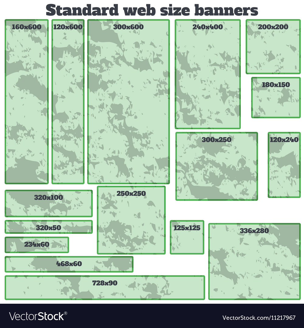 Empty box standard size web banners blank set