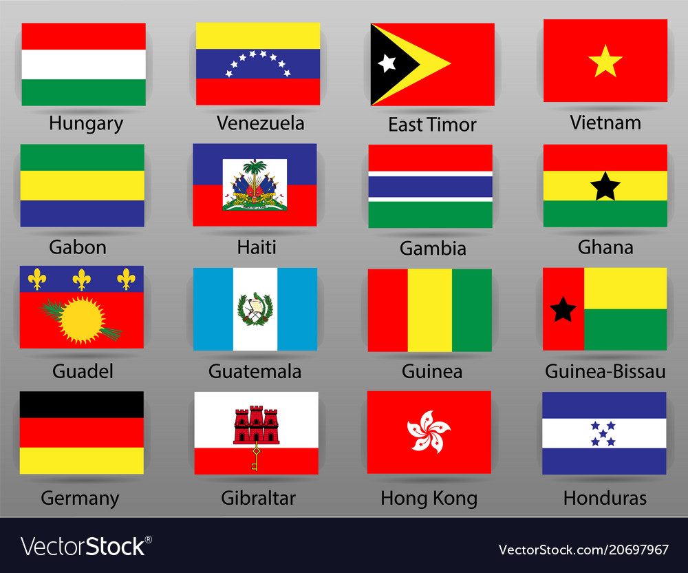 Flags of all countries the world part 3 Royalty Free Vector