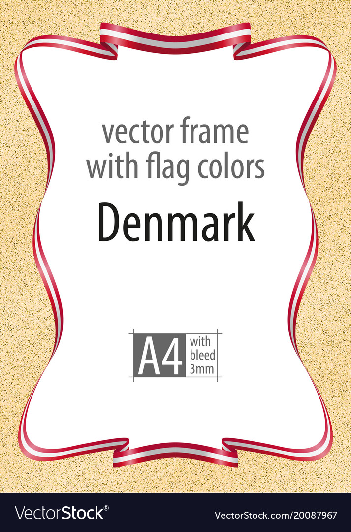 Frame and border of ribbon with the colors
