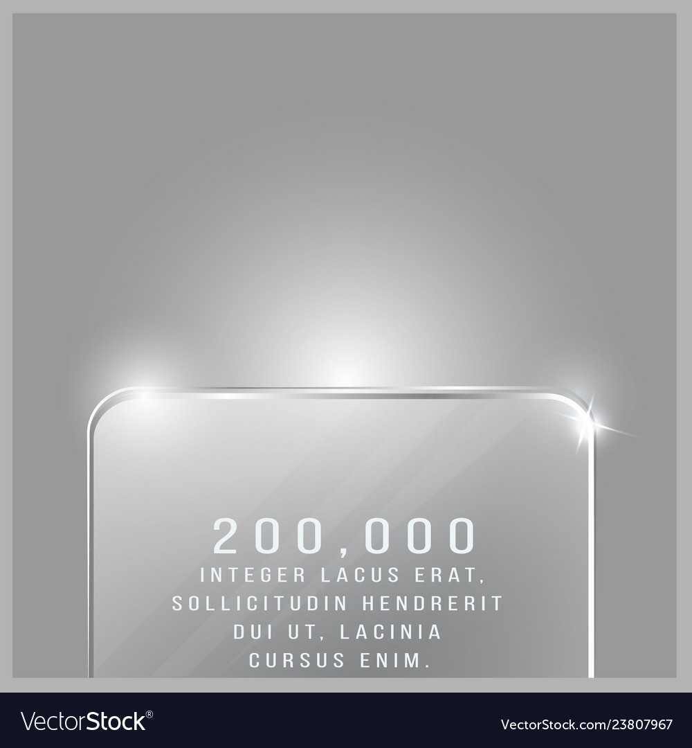 Glass transparent rectangle part label template vector image Glass transparent rectangle part label template