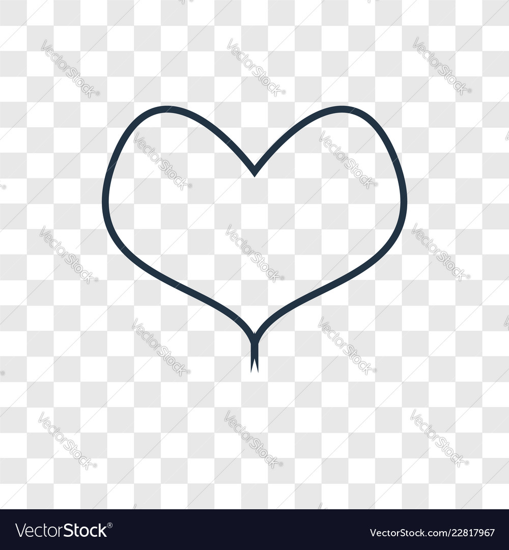 Heart concept linear icon isolated on transparent