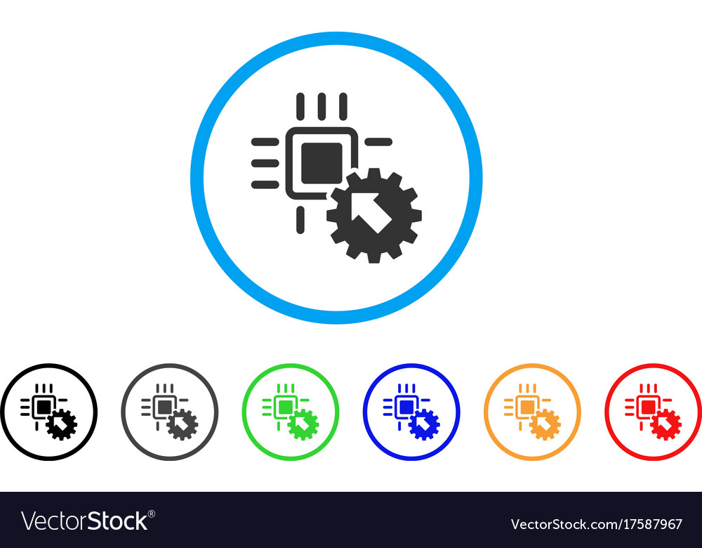 Hitech processor and gear integration rounded icon