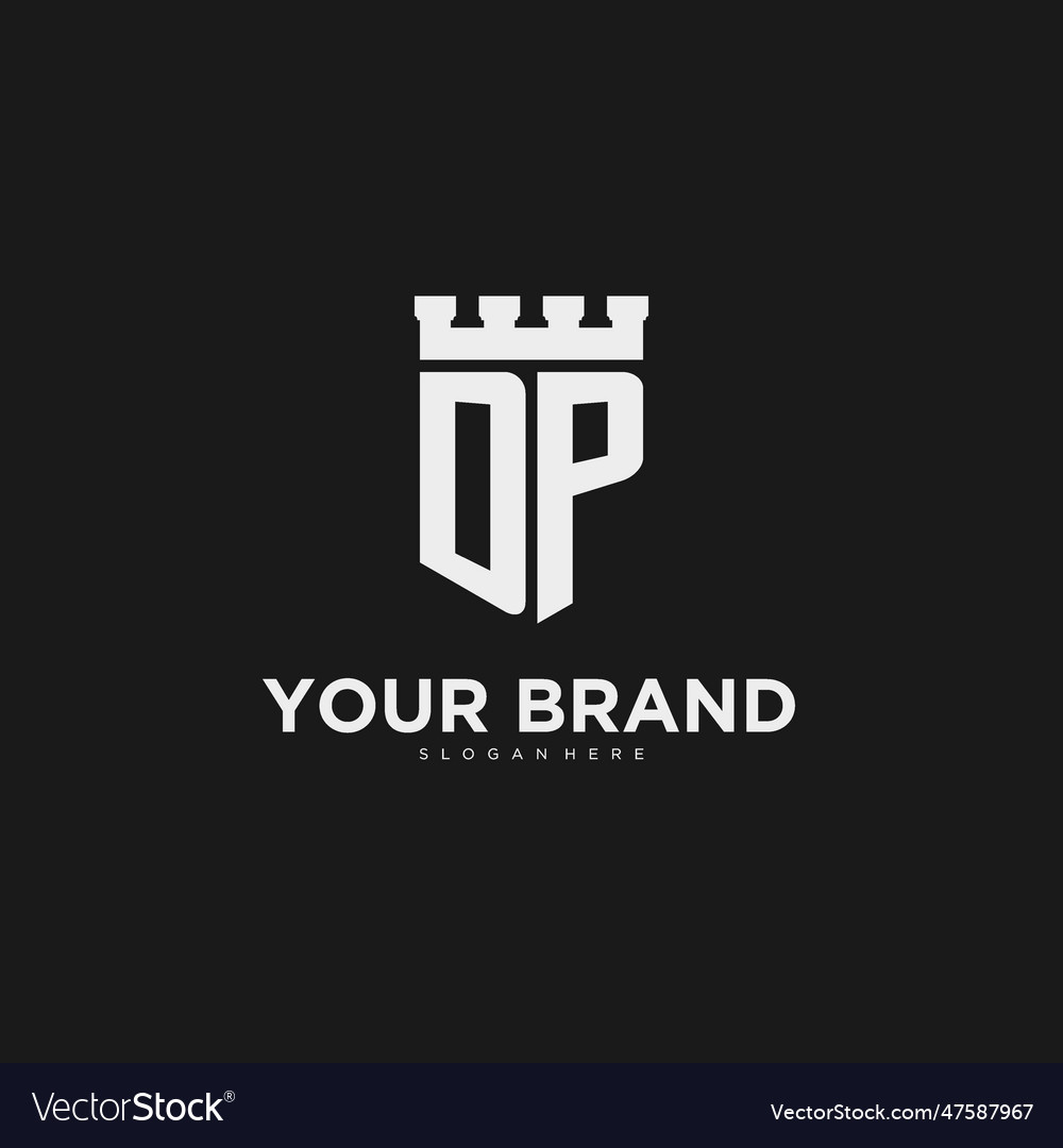 Initials dp logo monogram with shield