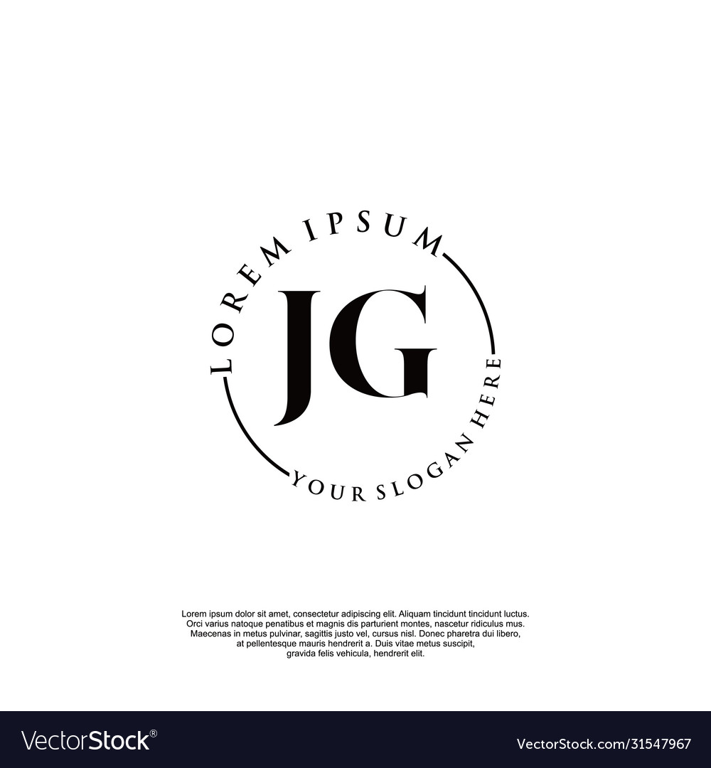 Jg initial handwriting logo design