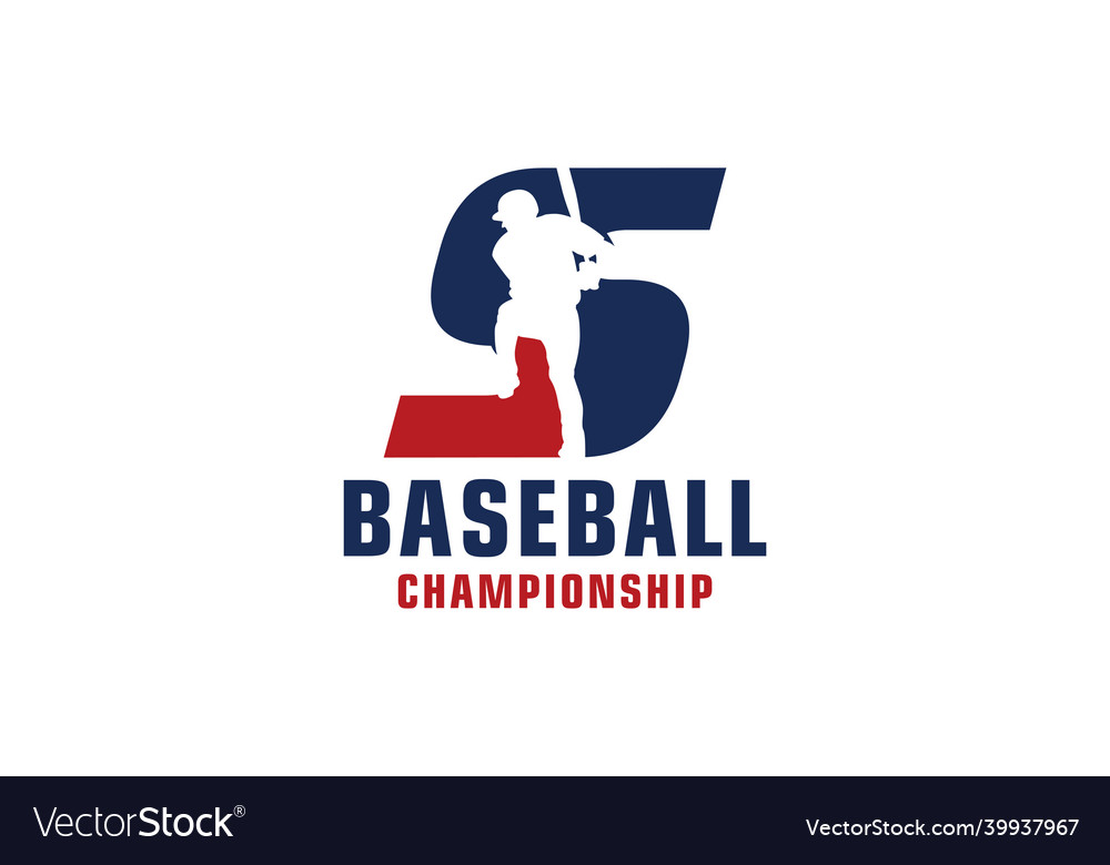 Letter s with baseball logo design