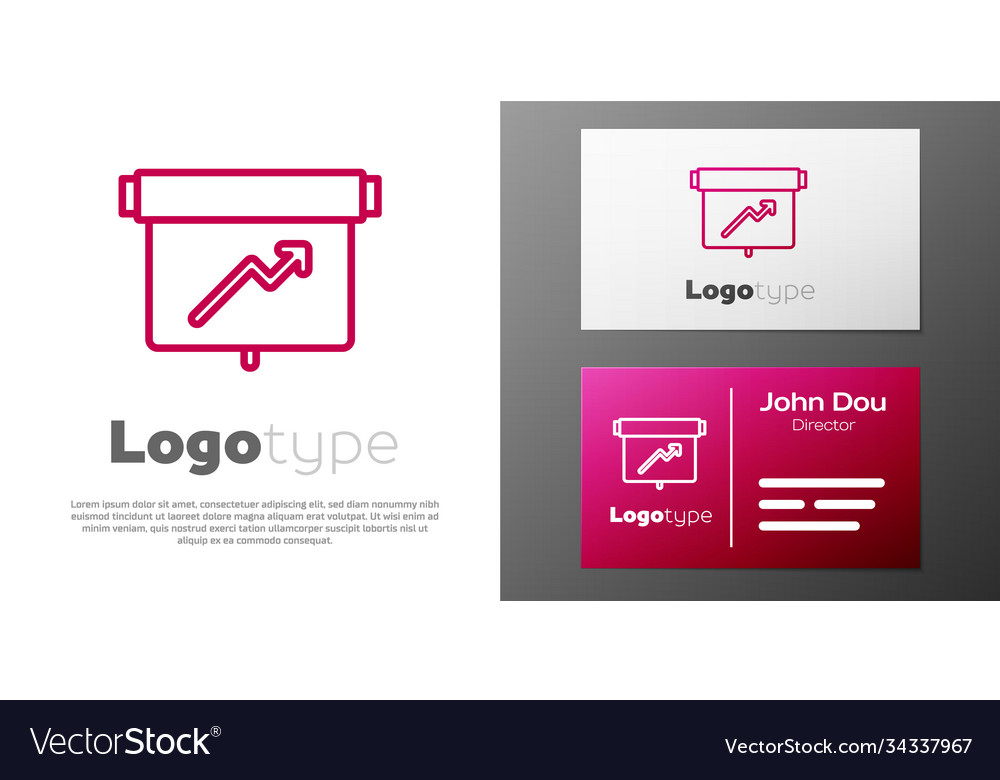 Logotype line board with graph chart icon isolated vector image Logotype line board with graph chart icon isolated