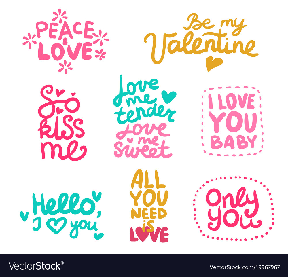 Love labels set Royalty Free Vector Image - VectorStock