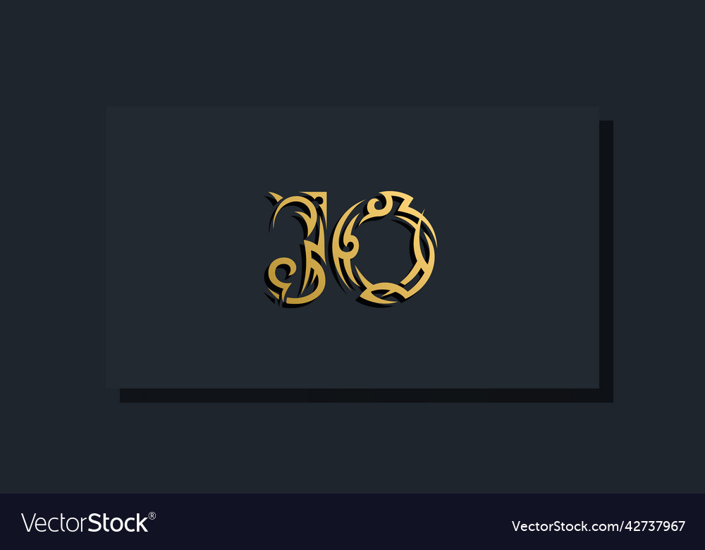 Luxury initial letters jo logo design Royalty Free Vector