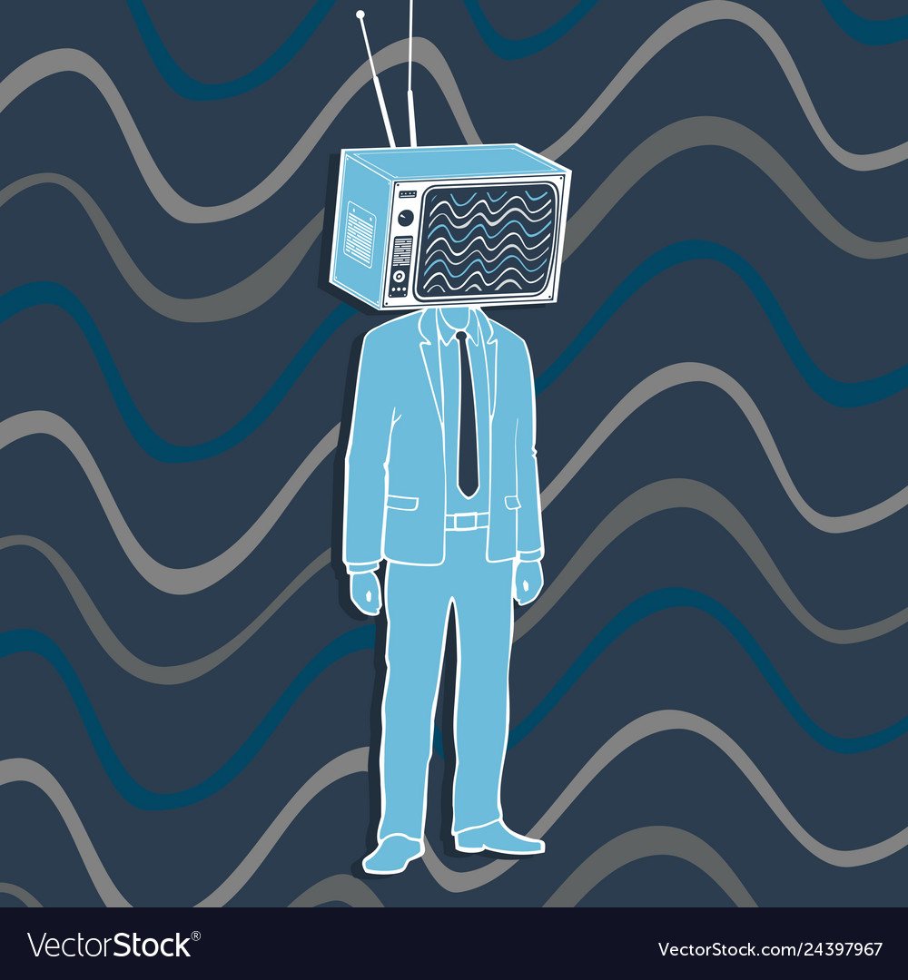 Man television head concept