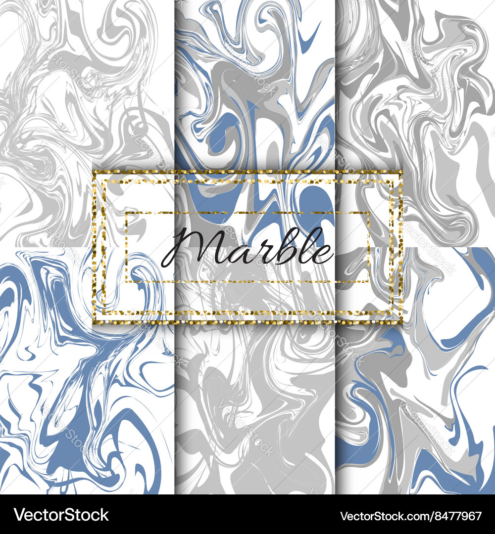 Marble texture set Hand drawn ink marble Vector Image