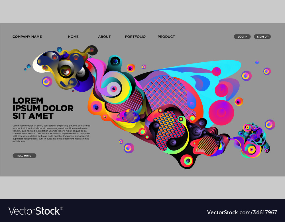 Modern abstract fluid colorful landing page Vector Image Modern abstract fluid colorful landing page