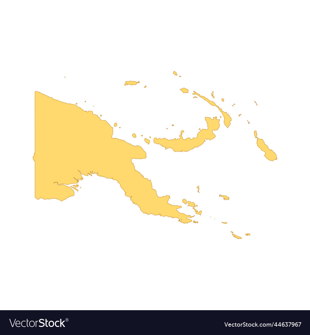 Papua new guinea map color line element border vector image Papua new guinea map color line element border