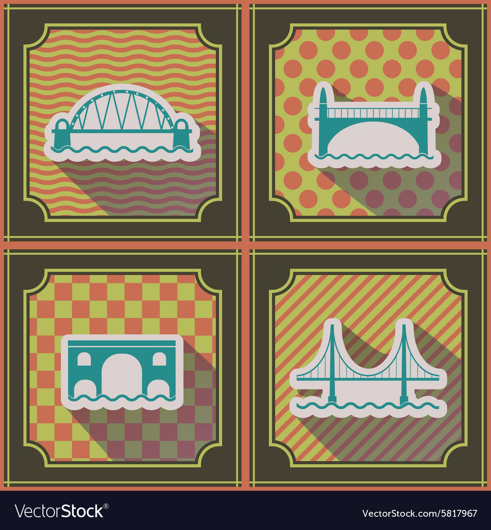 Seamless background with different bridges