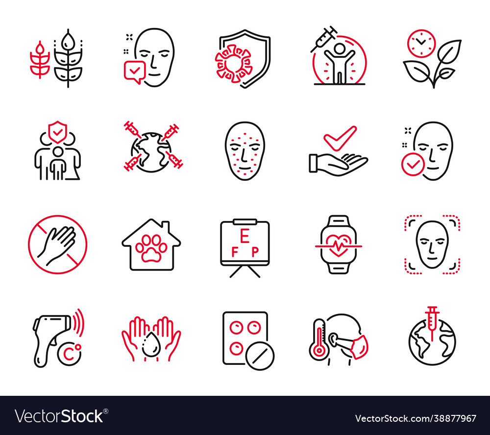 Set healthcare icons related to face Royalty Free Vector