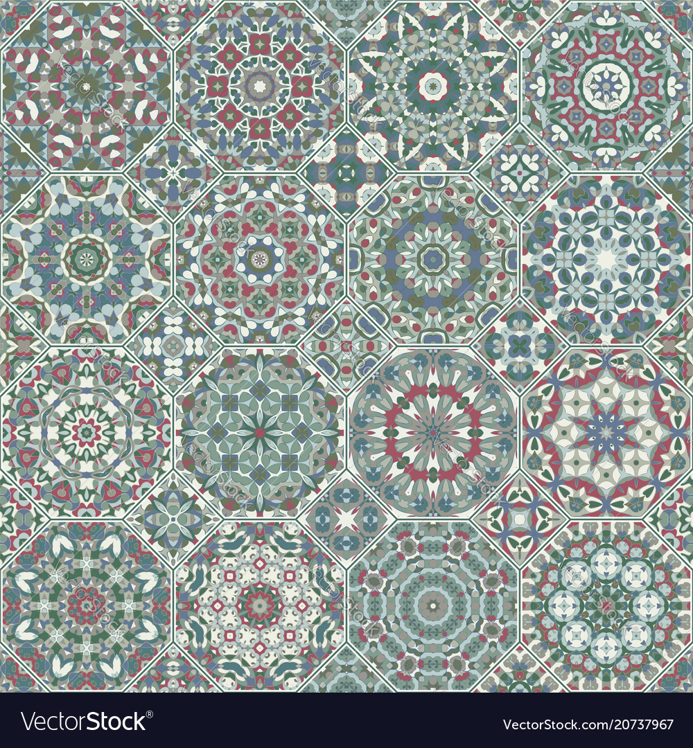 Set von achteckigen und quadratischen Mustern vector image Set von achteckigen und quadratischen Mustern