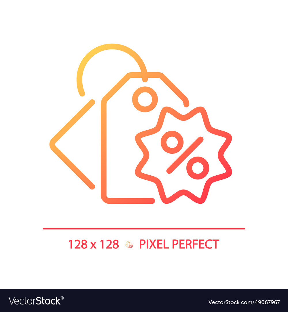 Simple thin linear gradient price tag icon