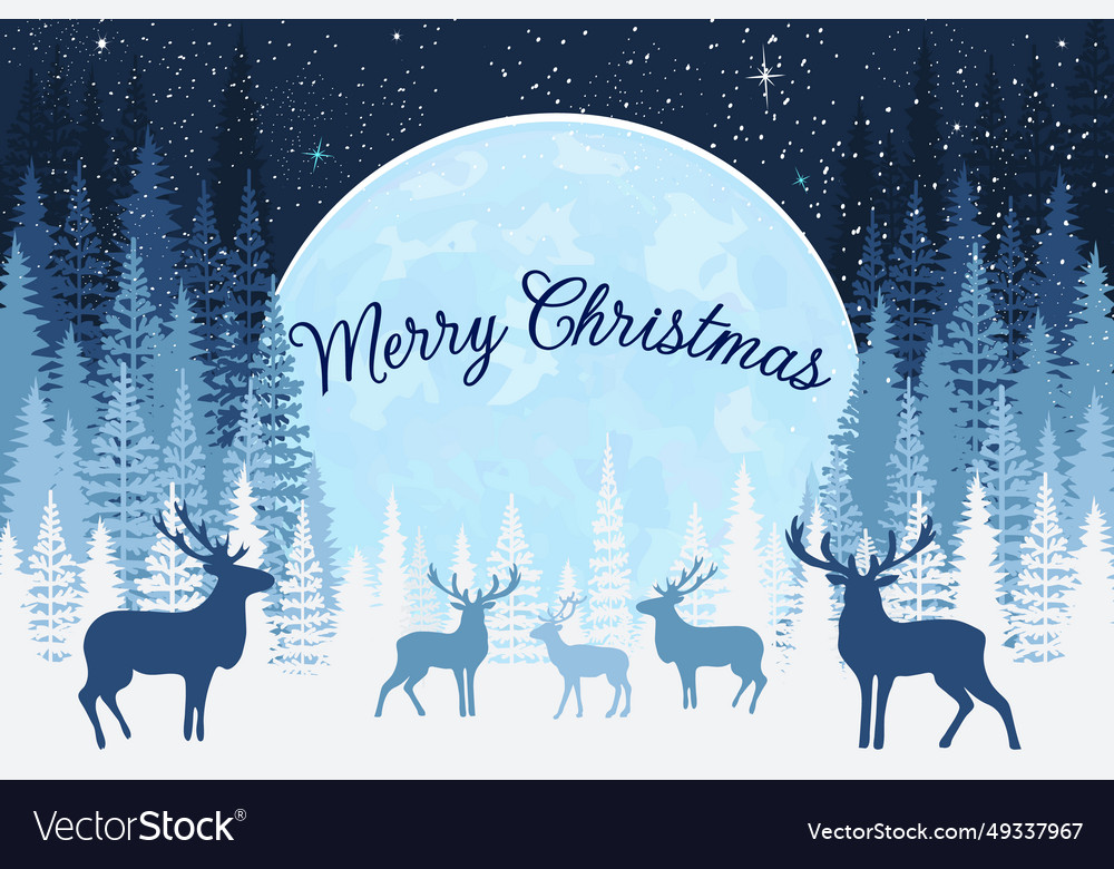 Stylized christmas card with deer Royalty Free Vector Image