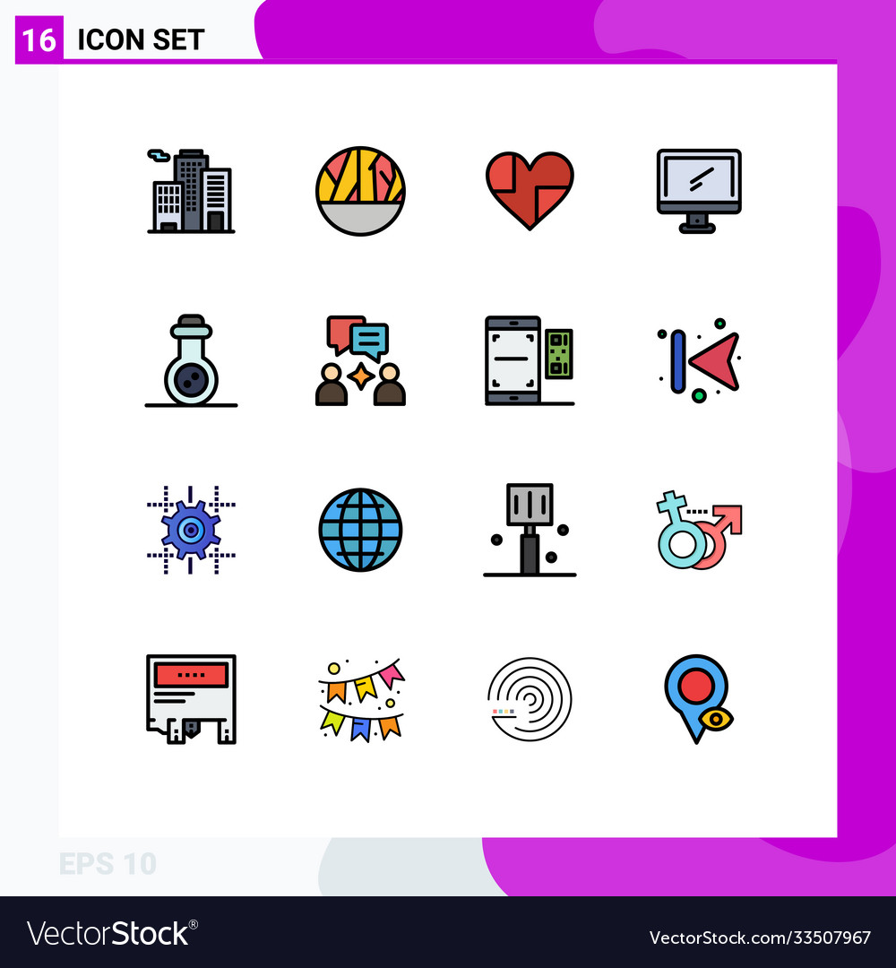 User interface pack 16 basic flat color filled