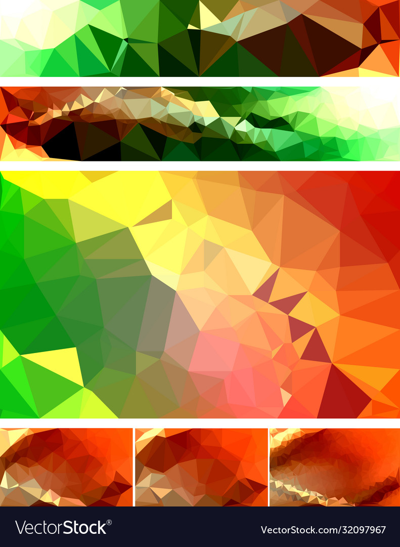 Various banner set with triangle pattern vector image Various banner set with triangle pattern