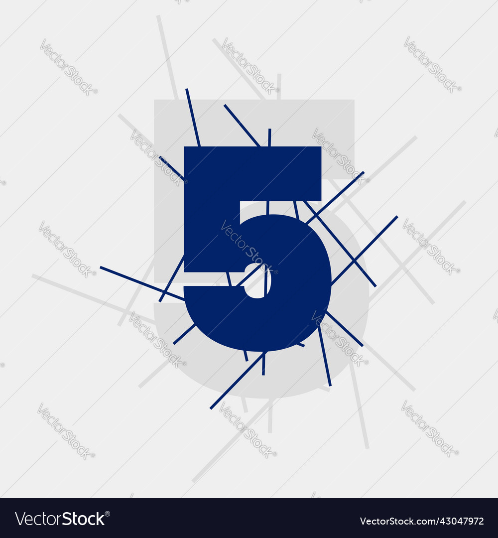 5 numeric text conceptual logo design vector image 5 numeric text conceptual logo design