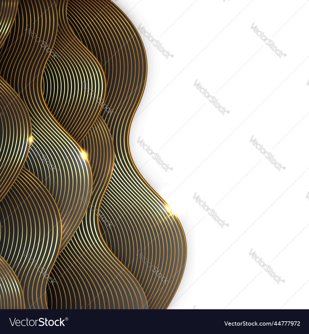 Abstract shiny color gold wave design element vector image Abstract shiny color gold wave design element