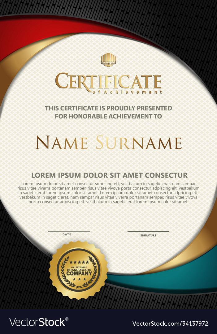 Certificate template with textured background vector image Certificate template with textured background