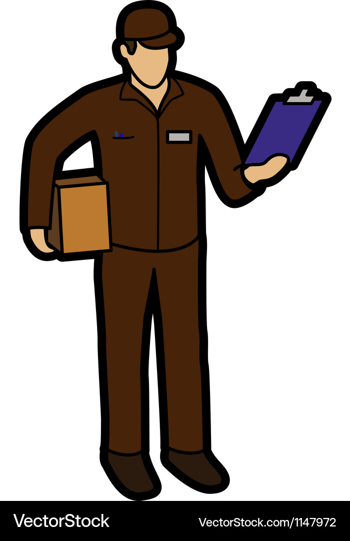 Courier man Royalty Free Vector Image - VectorStock