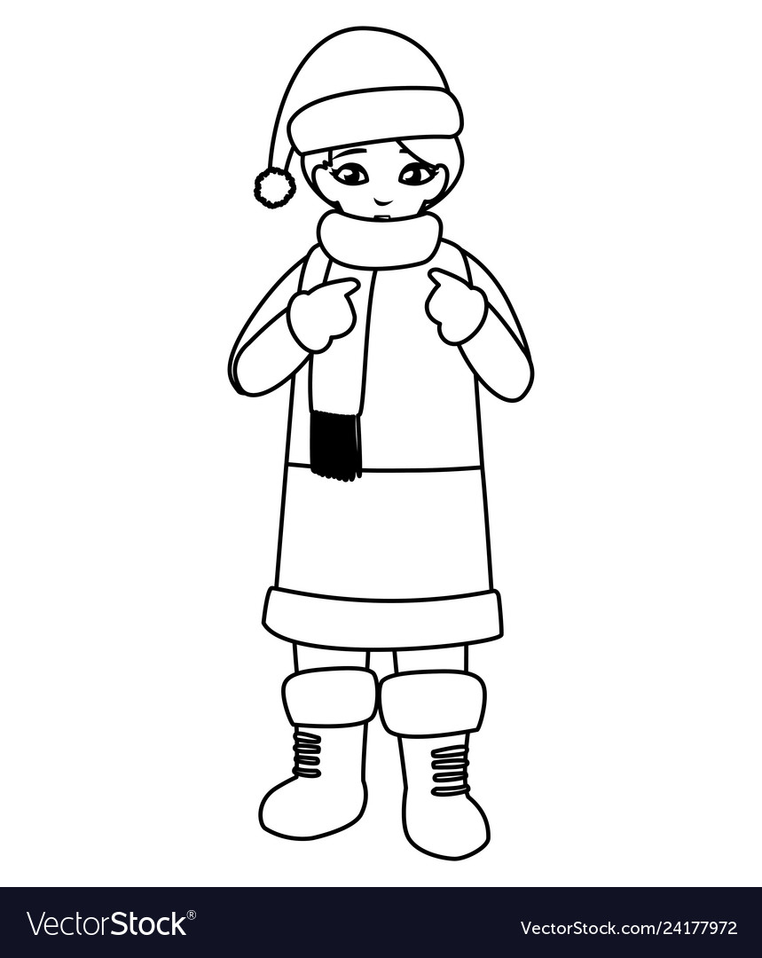 Cute little boy with winter clothes