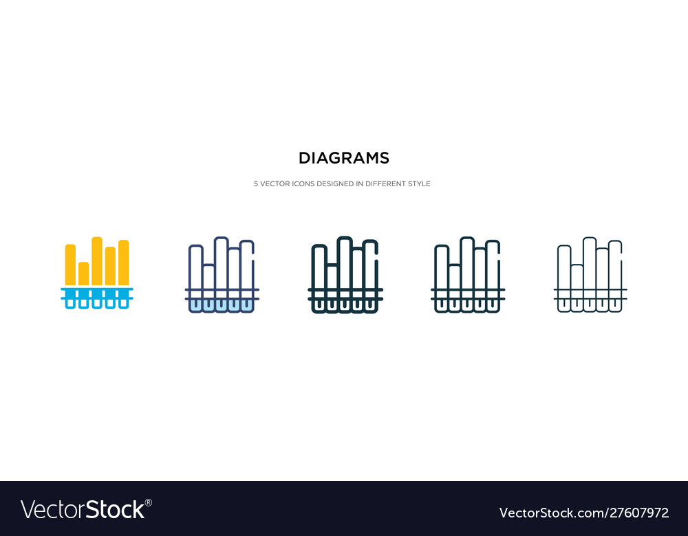 Diagrams icon in different style two colored
