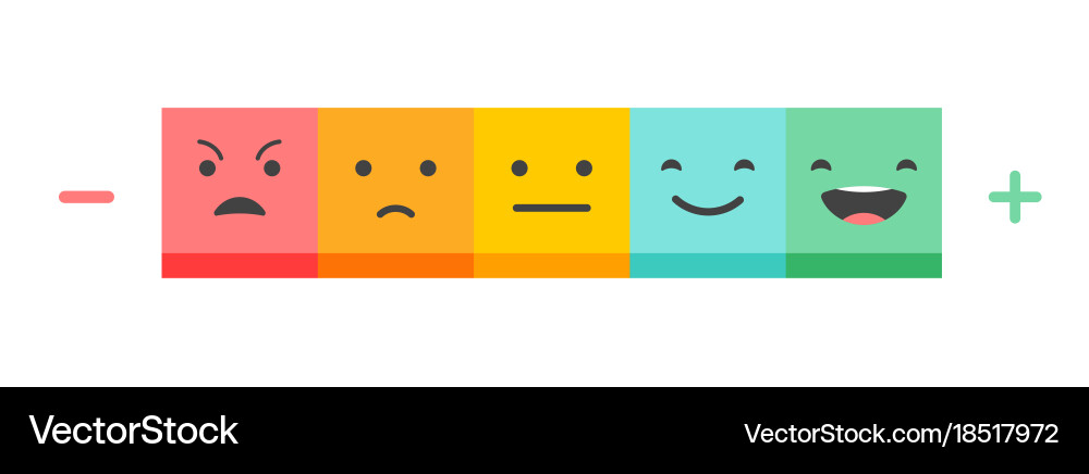 Emoticons Scale Feedback Concept Design Vector Image