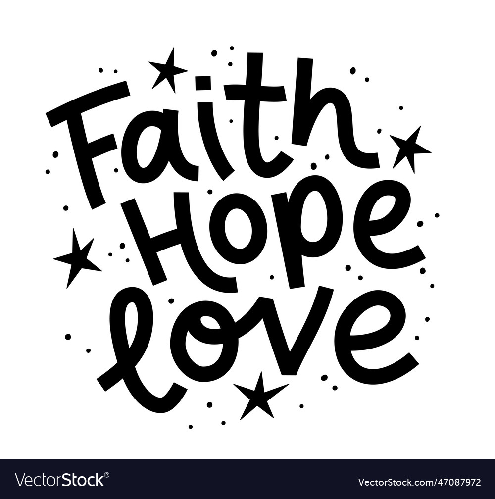 Faith hope love motivation quote christian Vector Image